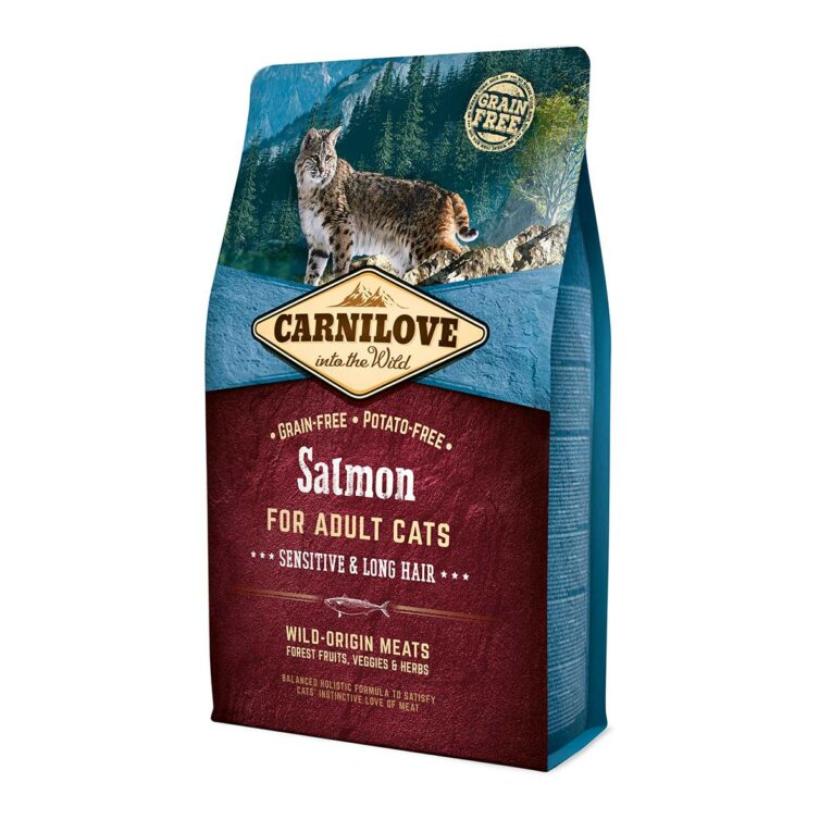 Günstig Carnilove Cat Adult – Salmon / Sensitive & Long Hair 2kg i mPreisvergleich in unserem Onlineshop auf Hundeliebe-shop.de kaufen.