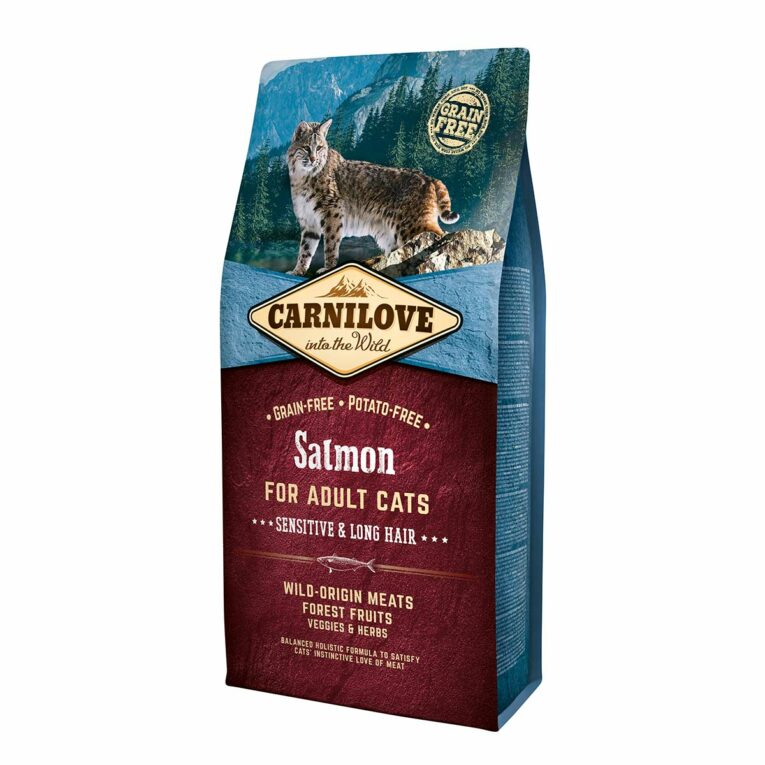 Günstig Carnilove Cat Adult – Salmon / Sensitive & Long Hair 6kg i mPreisvergleich in unserem Onlineshop auf Hundeliebe-shop.de kaufen.
