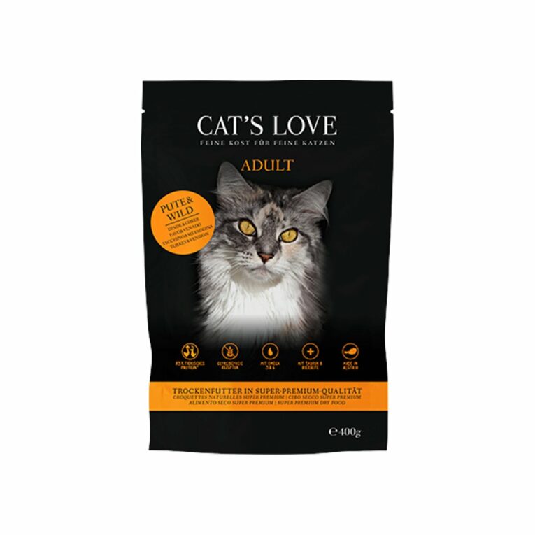 Günstig CAT’S LOVE Trocken Adult Pute & Wild 400g i mPreisvergleich in unserem Onlineshop auf Hundeliebe-shop.de kaufen.