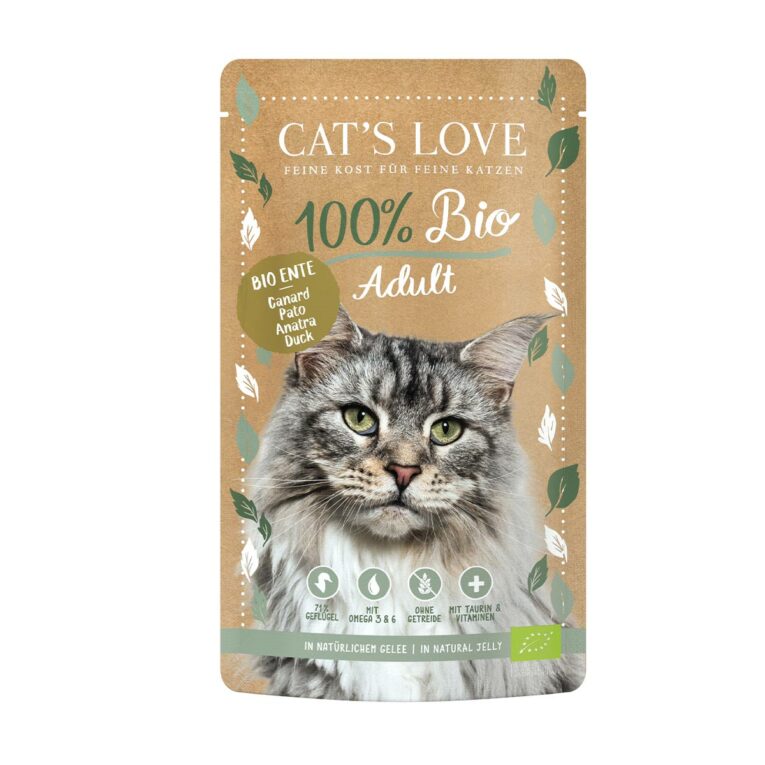 Günstig Cat’s Love ADULT BIO Ente 6x100g i mPreisvergleich in unserem Onlineshop auf Hundeliebe-shop.de kaufen.