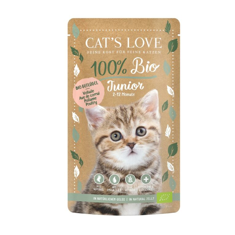 Günstig Cat’s Love JUNIOR BIO Geflügel 6x100g i mPreisvergleich in unserem Onlineshop auf Hundeliebe-shop.de kaufen.