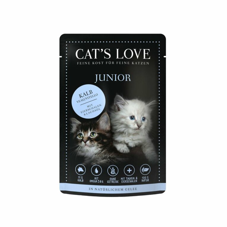 Günstig Cat’s Love Nassfutter Junior Kalb mit Eierschalen & Lachsöl 12x85g i mPreisvergleich in unserem Onlineshop auf Hundeliebe-shop.de kaufen.