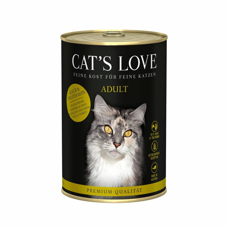 Günstig Cat´s Love Kalb & Truthahn Pur 6x400g i mPreisvergleich in unserem Onlineshop auf Hundeliebe-shop.de kaufen.