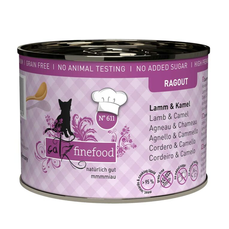 Günstig catz finefood Ragout No.611 Lamm & Kamel 24x190g i mPreisvergleich in unserem Onlineshop auf Hundeliebe-shop.de kaufen.