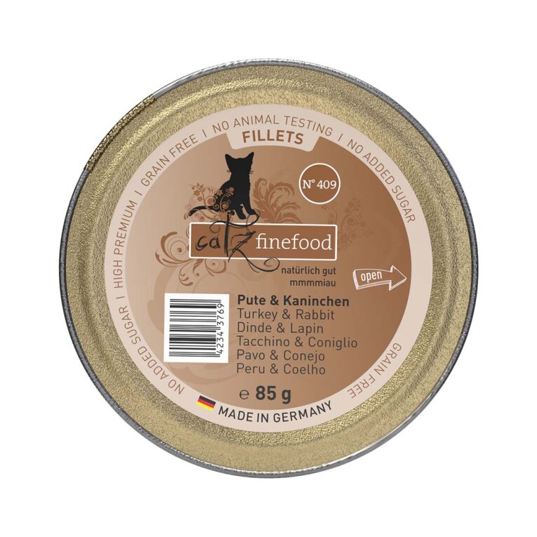 Günstig catz finefood Fillets N°409 Pute & Kaninchen in Jelly 12x85g i mPreisvergleich in unserem Onlineshop auf Hundeliebe-shop.de kaufen.