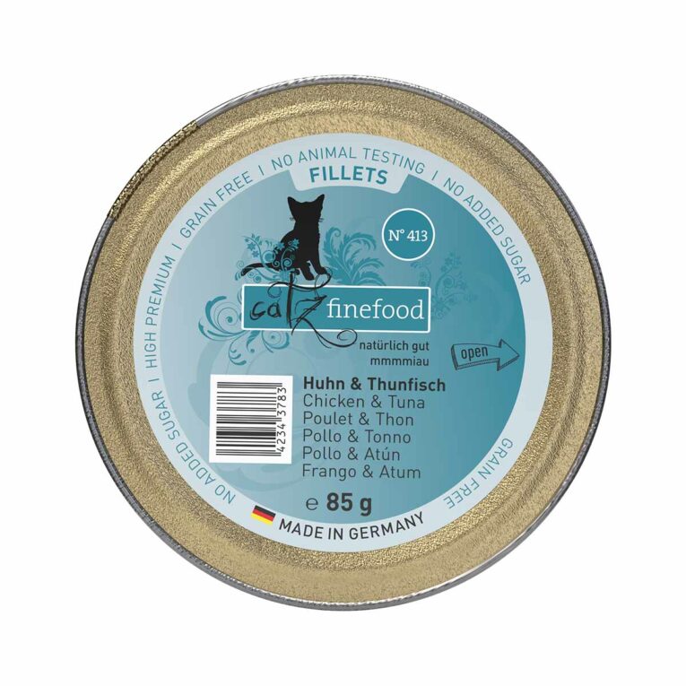 Günstig catz finefood Fillets N°413 Huhn & Thunfisch in Jelly 12x85g i mPreisvergleich in unserem Onlineshop auf Hundeliebe-shop.de kaufen.
