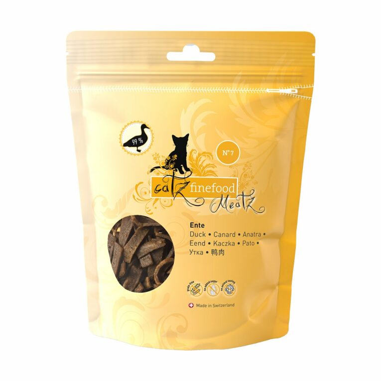 Günstig catz finefood Meatz N°7 Ente 8x45g i mPreisvergleich in unserem Onlineshop auf Hundeliebe-shop.de kaufen.