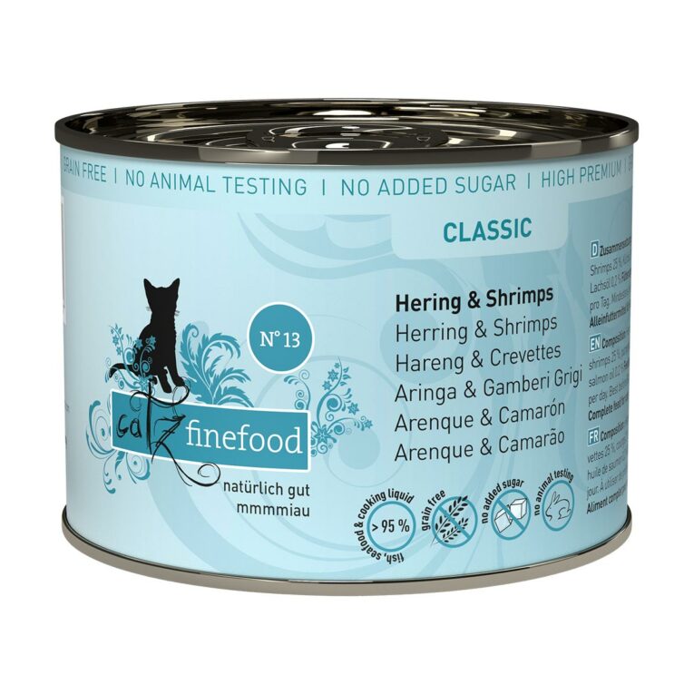 Günstig catz finefood – No. 13 Hering & Krabben 6x200g i mPreisvergleich in unserem Onlineshop auf Hundeliebe-shop.de kaufen.