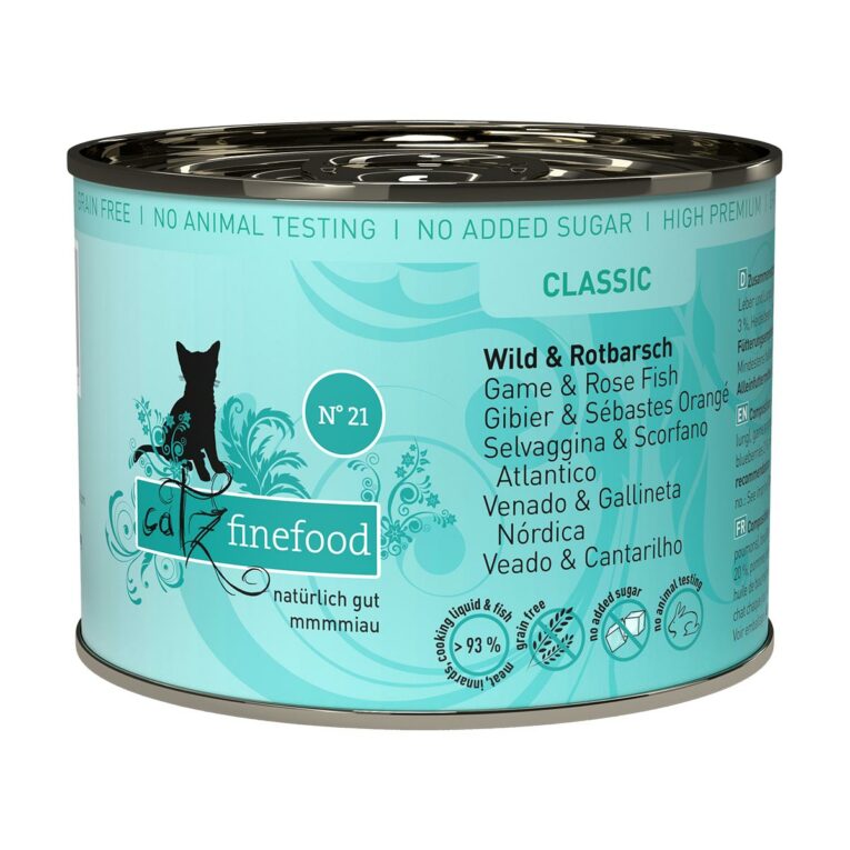 Günstig catz finefood – No. 21 Wild & Rotbarsch 6x200g i mPreisvergleich in unserem Onlineshop auf Hundeliebe-shop.de kaufen.
