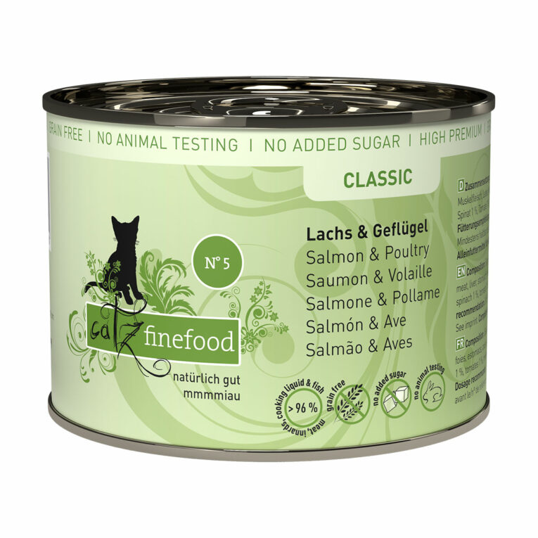 Günstig catz finefood – No. 5 Lachs 6x200g i mPreisvergleich in unserem Onlineshop auf Hundeliebe-shop.de kaufen.