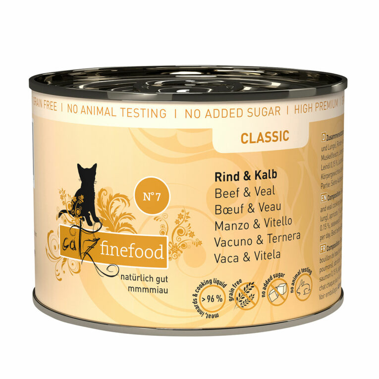 Günstig catz finefood – No. 7 Rind & Kalb 6x200g i mPreisvergleich in unserem Onlineshop auf Hundeliebe-shop.de kaufen.