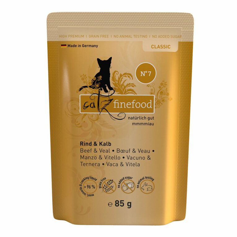 Günstig catz finefood – No. 7 Rind & Kalb 16x85g i mPreisvergleich in unserem Onlineshop auf Hundeliebe-shop.de kaufen.