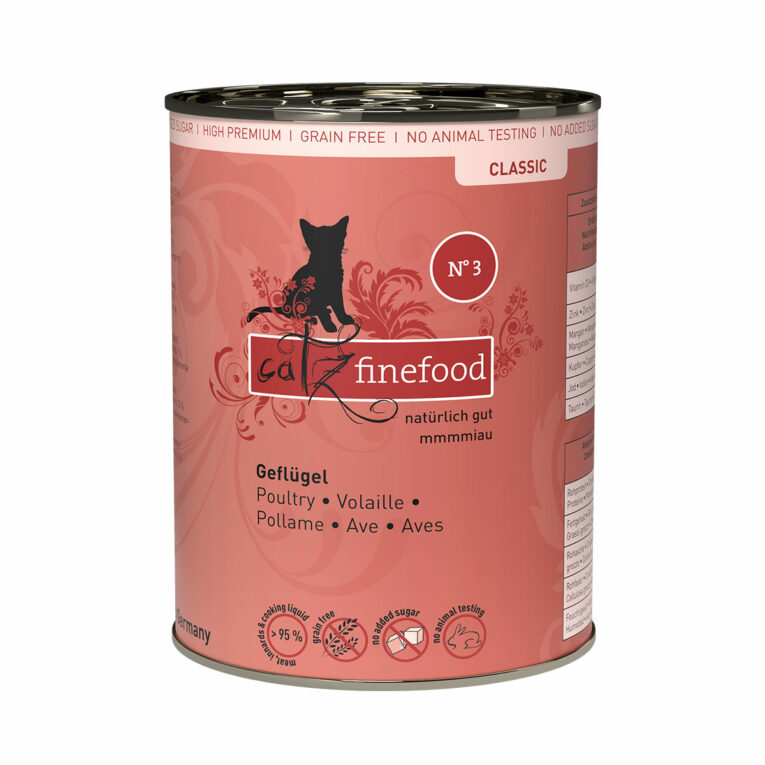 Günstig Catz Finefood Classic N° 3 – Geflügel 6x400g i mPreisvergleich in unserem Onlineshop auf Hundeliebe-shop.de kaufen.