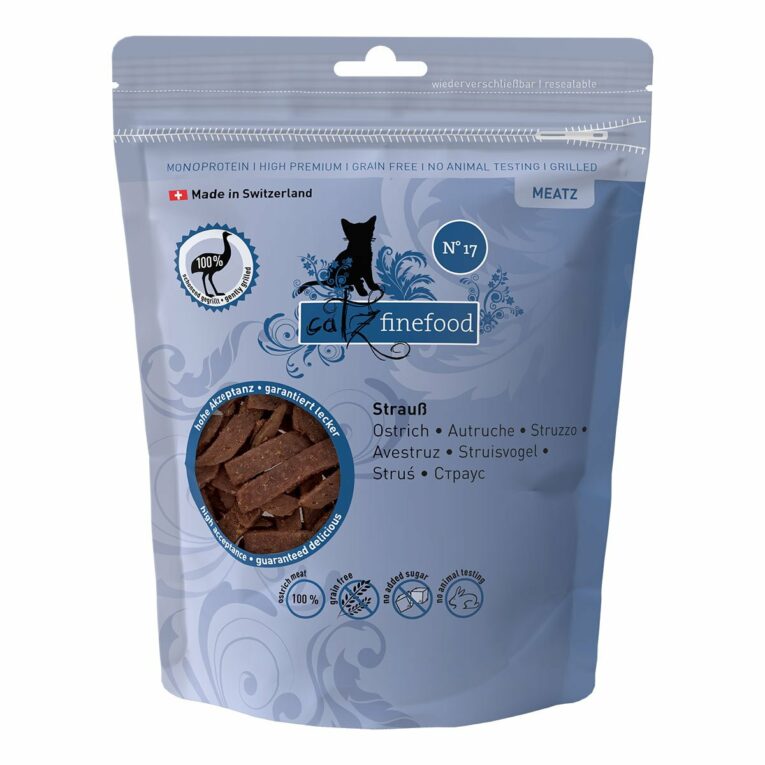 Günstig catz finefood Meatz N°17 Strauß 45g i mPreisvergleich in unserem Onlineshop auf Hundeliebe-shop.de kaufen.