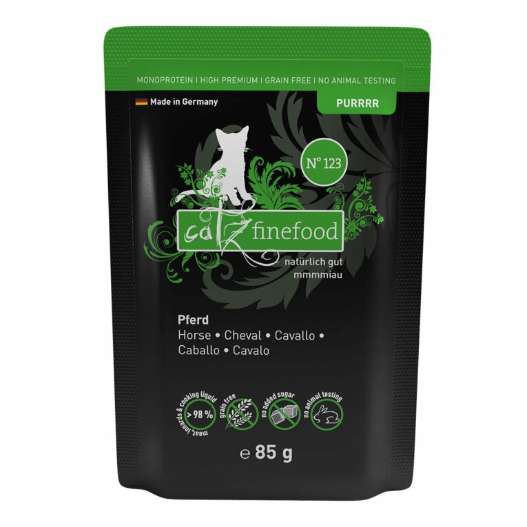Günstig catz finefood Purrrr N° 123 – Pferd 8x85g i mPreisvergleich in unserem Onlineshop auf Hundeliebe-shop.de kaufen.