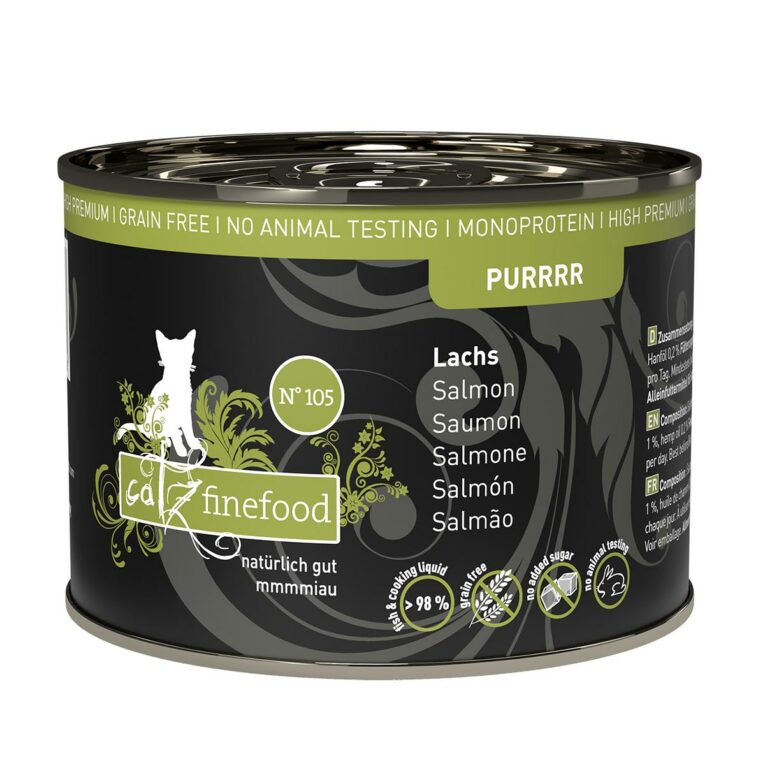 Günstig catz finefood Purrrr No.105 Lachs 24x190g i mPreisvergleich in unserem Onlineshop auf Hundeliebe-shop.de kaufen.