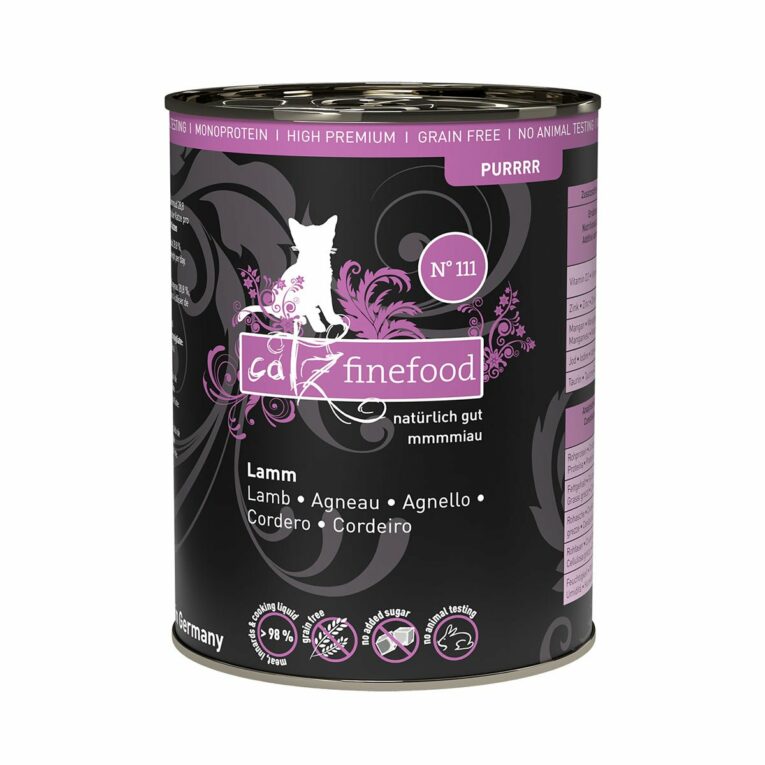 Günstig catz finefood Purrrr No.111 Lamm 6x400g i mPreisvergleich in unserem Onlineshop auf Hundeliebe-shop.de kaufen.