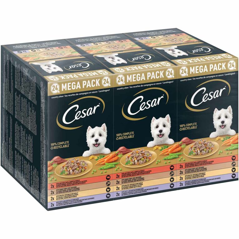 Günstig Cesar Landragout 4 Varietäten Schale 24x150g i mPreisvergleich in unserem Onlineshop auf Hundeliebe-shop.de kaufen.