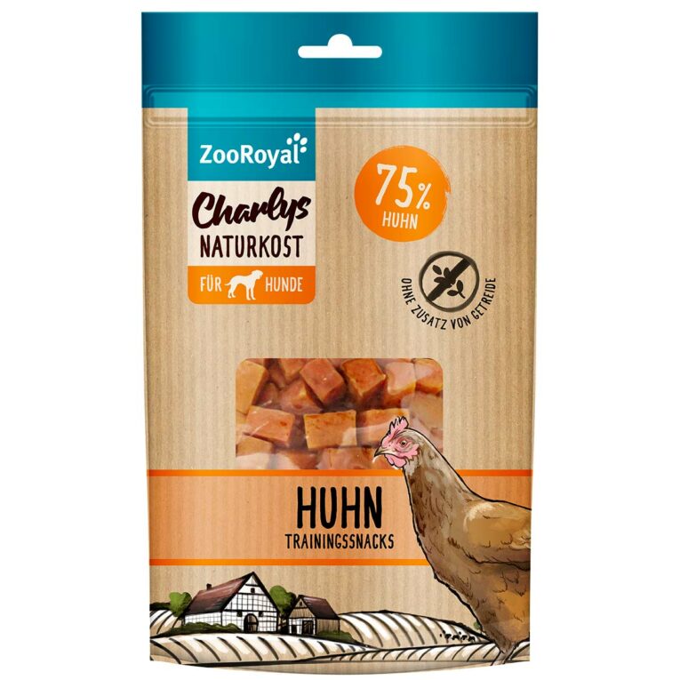 Günstig ZooRoyal Charlys Naturkost Trainingssnack Huhn 3x100g i mPreisvergleich in unserem Onlineshop auf Hundeliebe-shop.de kaufen.
