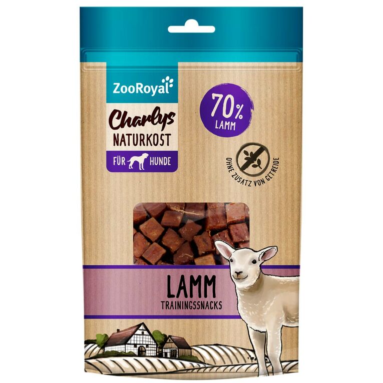 Günstig ZooRoyal Charlys Naturkost Trainingssnack Lamm 100g i mPreisvergleich in unserem Onlineshop auf Hundeliebe-shop.de kaufen.