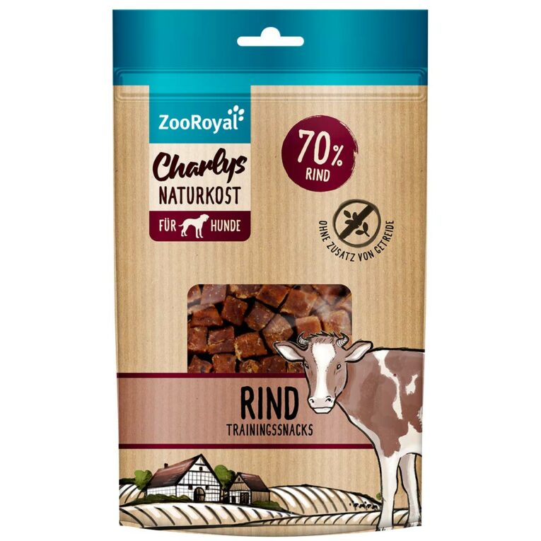 Günstig ZooRoyal Charlys Naturkost Trainingssnack Rind 3x100g i mPreisvergleich in unserem Onlineshop auf Hundeliebe-shop.de kaufen.