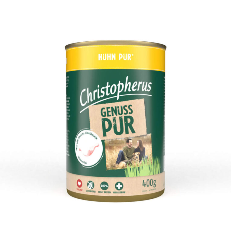 Günstig Christopherus Pur – Huhn 24x400g i mPreisvergleich in unserem Onlineshop auf Hundeliebe-shop.de kaufen.