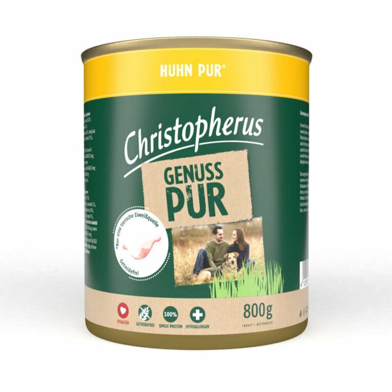 Günstig Christopherus Pur – Huhn 12x800g i mPreisvergleich in unserem Onlineshop auf Hundeliebe-shop.de kaufen.