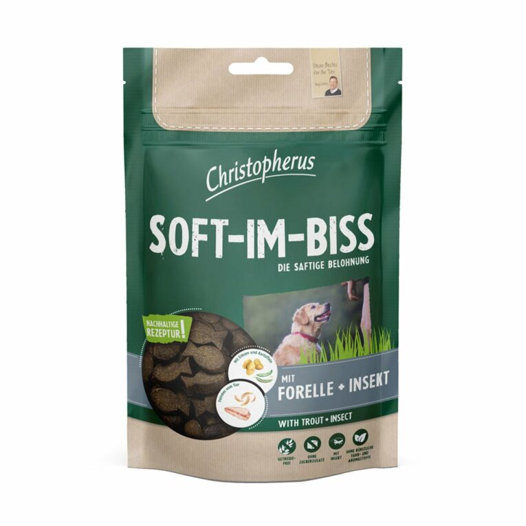 Günstig Christopherus Soft-Im-Biss mit Forelle + Insekt 6x125g i mPreisvergleich in unserem Onlineshop auf Hundeliebe-shop.de kaufen.