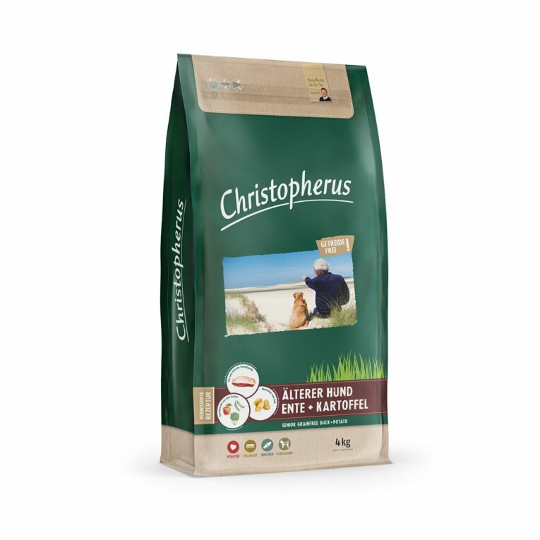 Günstig Christopherus Hundefutter Getreidefrei Ente + Kartoffel Senior 4kg i mPreisvergleich in unserem Onlineshop auf Hundeliebe-shop.de kaufen.