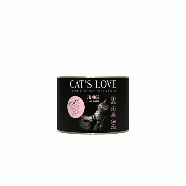Günstig Cat’s Love Nassfutter Junior Huhn Pur mit Algenkalk und Distelöl 6x200g i mPreisvergleich in unserem Onlineshop auf Hundeliebe-shop.de kaufen.
