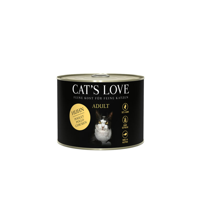 Günstig Cat’s Love Nassfutter Huhn Pur mit Leinöl und Brennnessel 6x200g i mPreisvergleich in unserem Onlineshop auf Hundeliebe-shop.de kaufen.