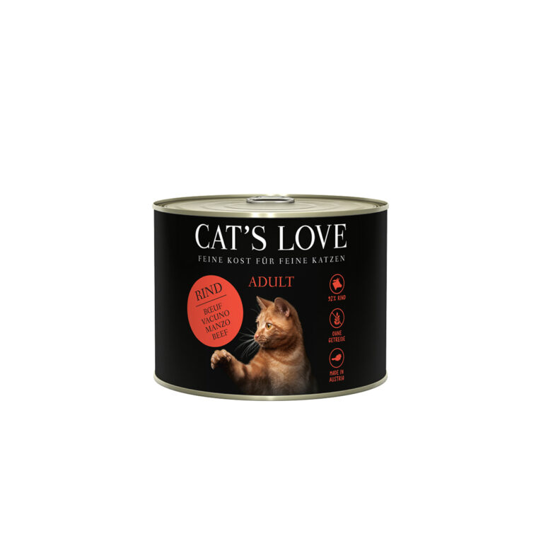 Günstig Cat’s Love Nassfutter Rind Pur mit Distelöl und Löwenzahn 6x200g i mPreisvergleich in unserem Onlineshop auf Hundeliebe-shop.de kaufen.