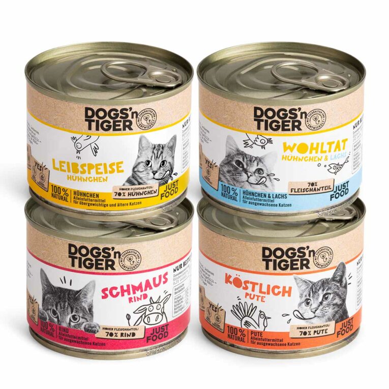 Günstig Dogs’n Tiger Mixpaket Rind Huhn Pute Lachs 24x200g i mPreisvergleich in unserem Onlineshop auf Hundeliebe-shop.de kaufen.