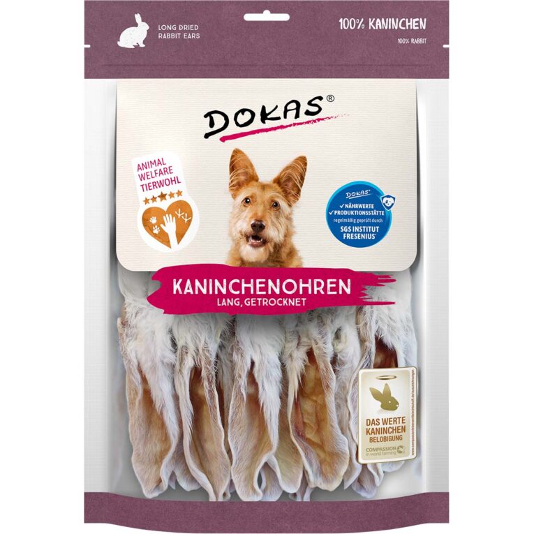 Günstig Dokas Kaninchenohren mit Fell getrocknet 7x180g i mPreisvergleich in unserem Onlineshop auf Hundeliebe-shop.de kaufen.