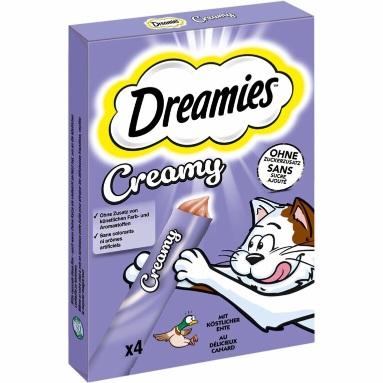 Günstig DREAMIES Creamy mit Ente Multipack 4x10g i mPreisvergleich in unserem Onlineshop auf Hundeliebe-shop.de kaufen.