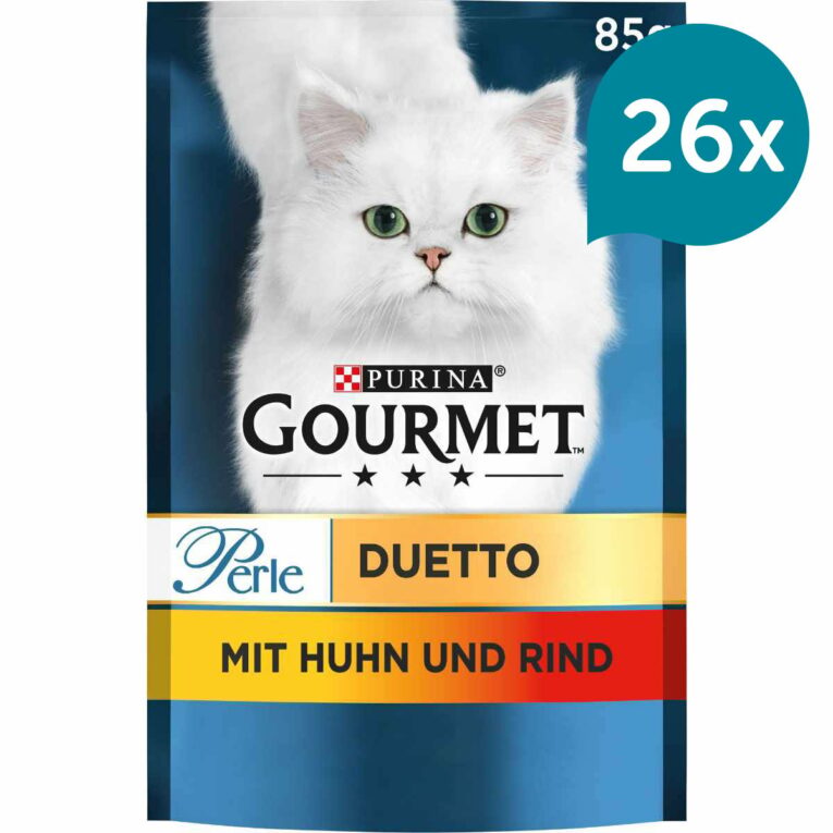 Günstig GOURMET Perle Duetto mit Huhn und Rind 26x85g i mPreisvergleich in unserem Onlineshop auf Hundeliebe-shop.de kaufen.