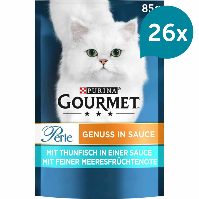 Günstig GOURMET Perle Genuss in Sauce mit Thunfisch 26x85g i mPreisvergleich in unserem Onlineshop auf Hundeliebe-shop.de kaufen.