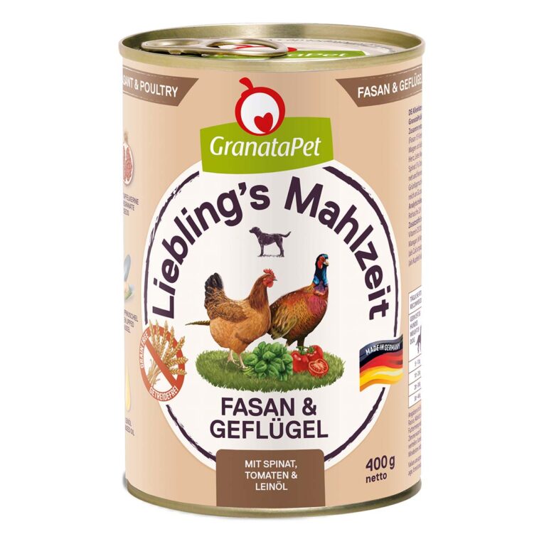 Günstig GranataPet Liebling’s Mahlzeit Fasan und Geflügel 6x400g i mPreisvergleich in unserem Onlineshop auf Hundeliebe-shop.de kaufen.