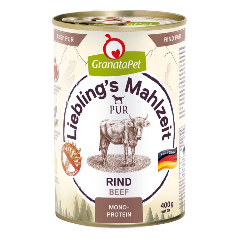 Günstig GranataPet Liebling’s Mahlzeit Rind PUR 6x400g i mPreisvergleich in unserem Onlineshop auf Hundeliebe-shop.de kaufen.