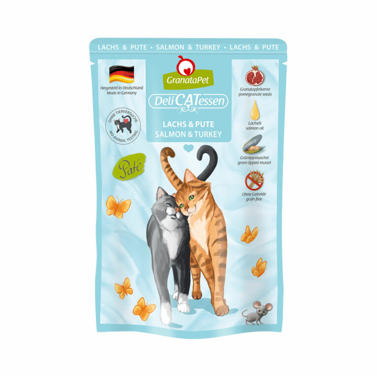 Günstig GranataPet Katze – Delicatessen Pouch Lachs & Pute 6x85g i mPreisvergleich in unserem Onlineshop auf Hundeliebe-shop.de kaufen.