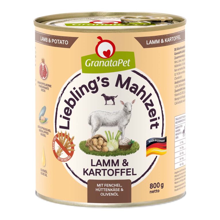 Günstig GranataPet Liebling’s Mahlzeit Lamm und Kartoffel 6x800g i mPreisvergleich in unserem Onlineshop auf Hundeliebe-shop.de kaufen.