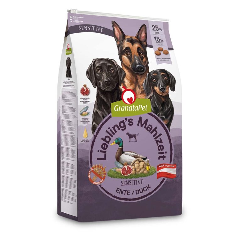 Günstig GranataPet Liebling’s Mahlzeit Sensitive Ente 2x10kg i mPreisvergleich in unserem Onlineshop auf Hundeliebe-shop.de kaufen.