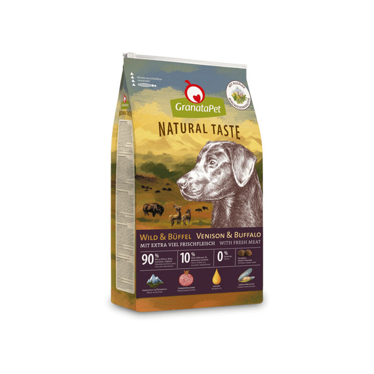 Günstig GranataPet Natural Taste Wild & Büffel 2x12kg i mPreisvergleich in unserem Onlineshop auf Hundeliebe-shop.de kaufen.
