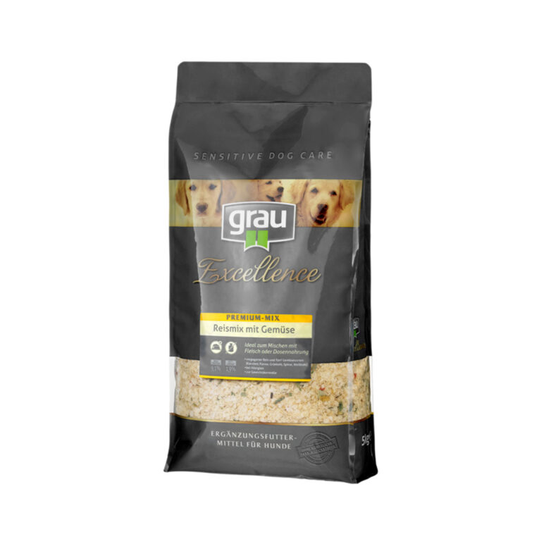 Günstig Grau Excellence Hunde-Trockenfutter Premium-Mix Reismix mit Gemüse 5kg i mPreisvergleich in unserem Onlineshop auf Hundeliebe-shop.de kaufen.