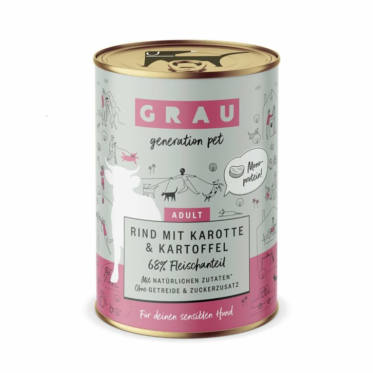 Günstig GRAU Rind mit Karotte & Kartoffel 6x400g i mPreisvergleich in unserem Onlineshop auf Hundeliebe-shop.de kaufen.