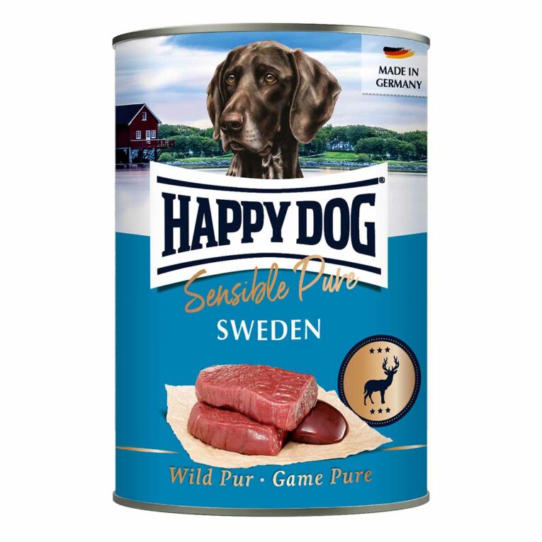 Günstig Happy Dog Sensible Pure Sweden (Wild) 12x400g i mPreisvergleich in unserem Onlineshop auf Hundeliebe-shop.de kaufen.