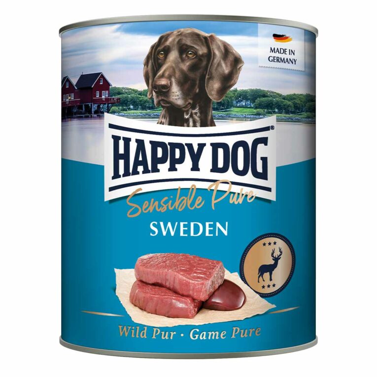 Günstig Happy Dog Sensible Pure Sweden (Wild) 12x800g i mPreisvergleich in unserem Onlineshop auf Hundeliebe-shop.de kaufen.
