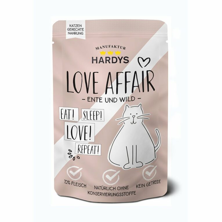 Günstig Hardys Love Affair Ente & Wild 24x100g i mPreisvergleich in unserem Onlineshop auf Hundeliebe-shop.de kaufen.