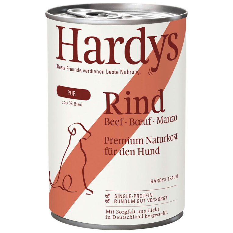 Günstig Hardys PUR Rind 12x400g i mPreisvergleich in unserem Onlineshop auf Hundeliebe-shop.de kaufen.