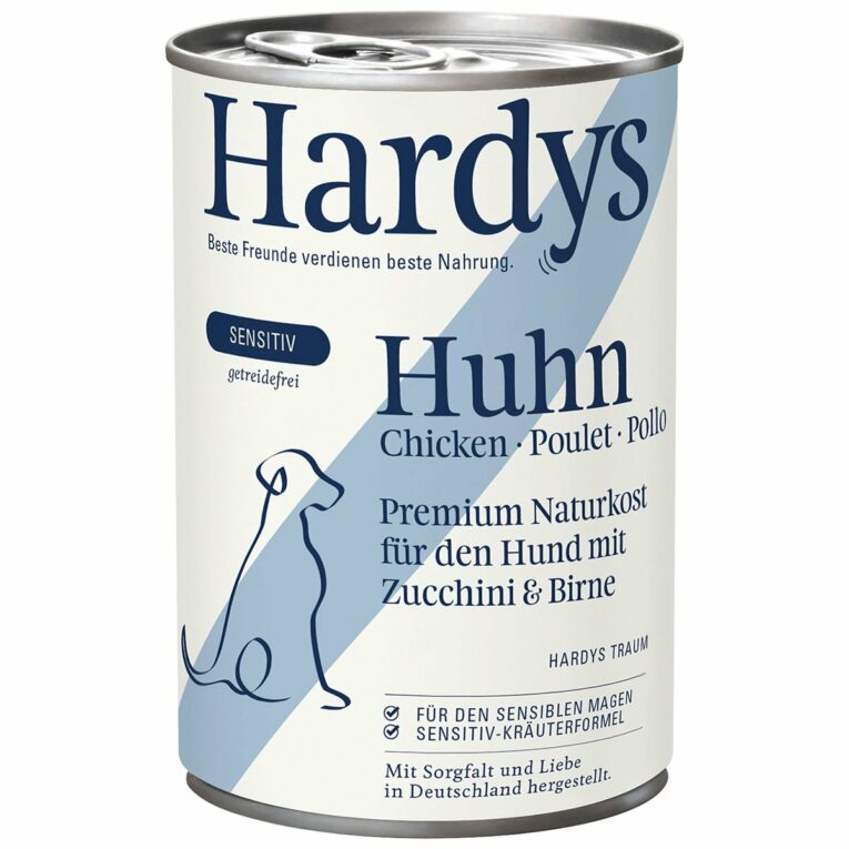 Günstig Hardys SENSITIV Huhn mit Zucchini & Birne 12x400g i mPreisvergleich in unserem Onlineshop auf Hundeliebe-shop.de kaufen.